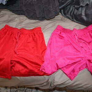 Total Girl Hot Pink & Red Duo Mesh Shorts (2 Pair)